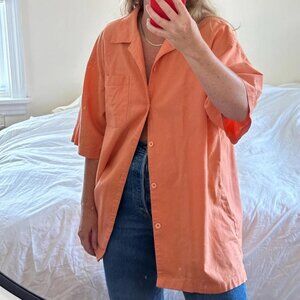 Rare Vintage Dockers orange linen/ cotton short sleeve